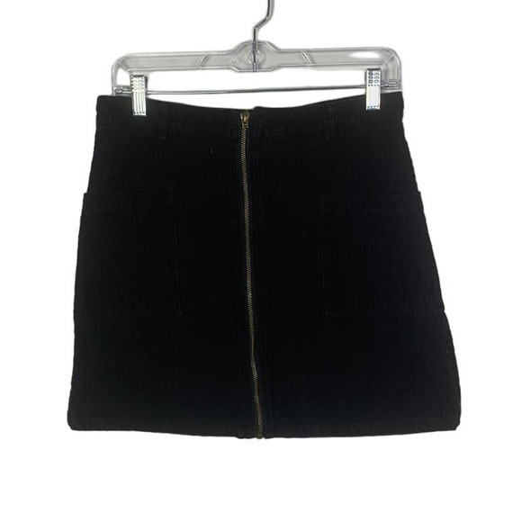 Altar'd State Corduroy Mini Skirt Full Zipper Black, Size M - Picture 1 of 4